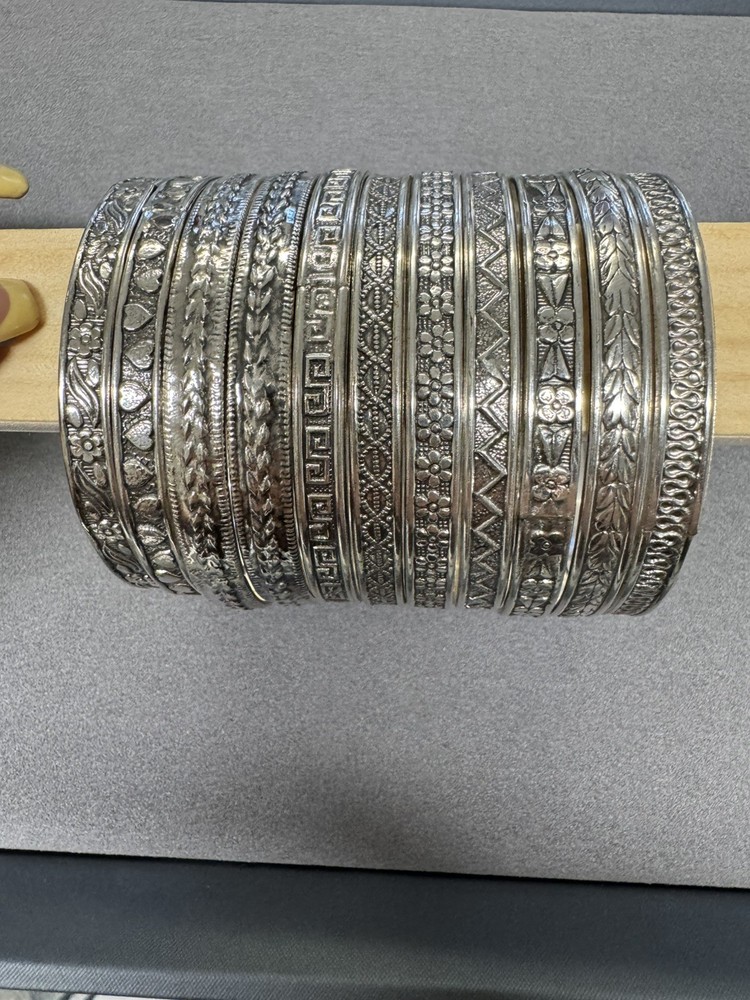 Sterling Silver Solid Indian size 2.8  Bangles