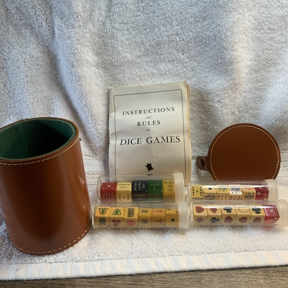 Multiple Dice Game Sets - Leather Case - Made in England.