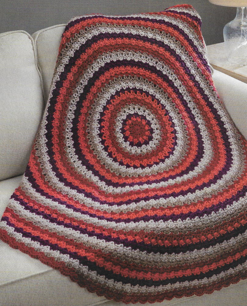 Roundabout Autumn Afghan crochet pattern instructions