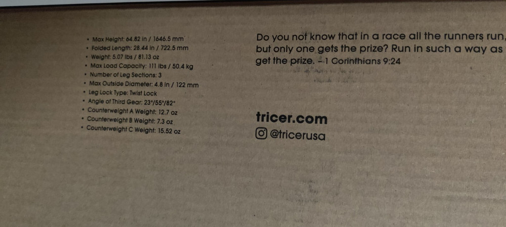 TRICER X2 Tripod **NEW**