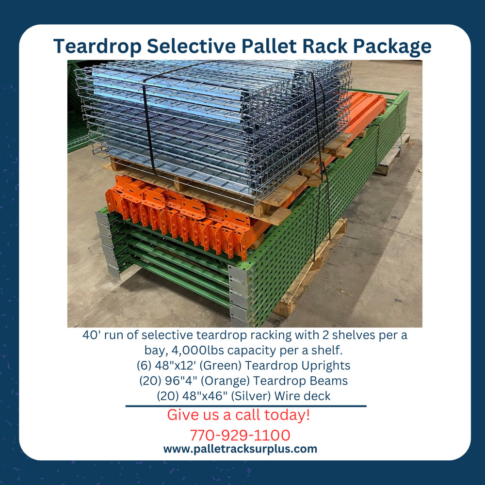 Teardrop Selective Pallet Rack Package