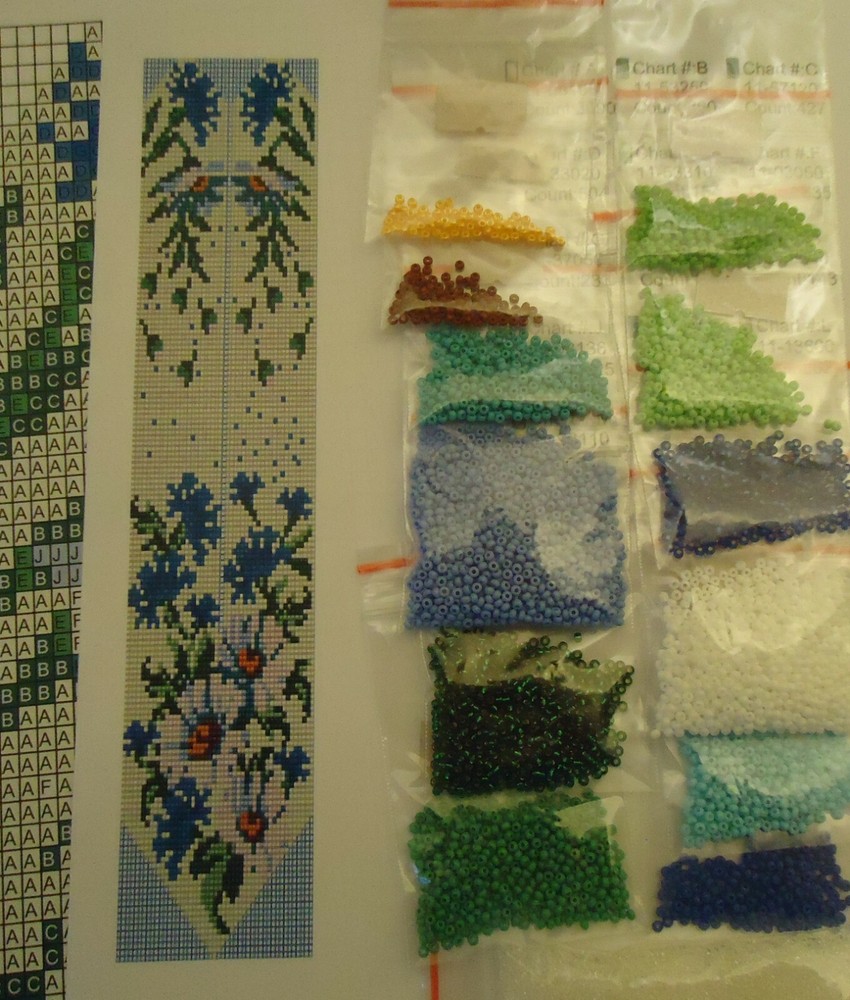 Kit for making a necklace gerdan. Beading Loom Pattern. #K6b