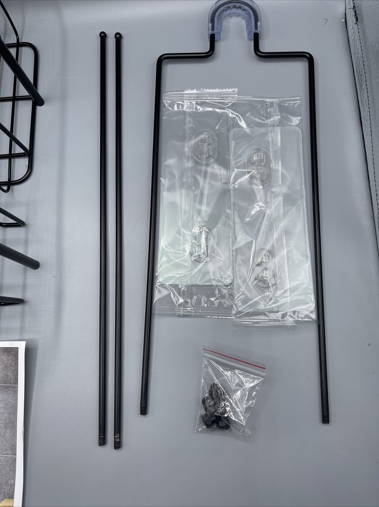 Anti-Swing Hanging Shower Caddy Rustproof with Hooks Black Metal