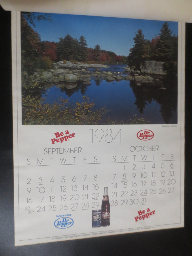 Dr Pepper 1984 Calendar Be a Pepper