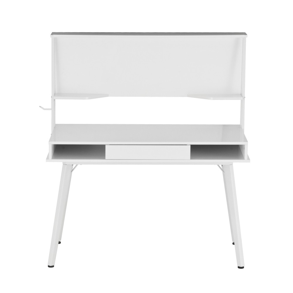 Study Computer Desk w/ Storage & Magnetic Whiteboard - Home Office Workstation