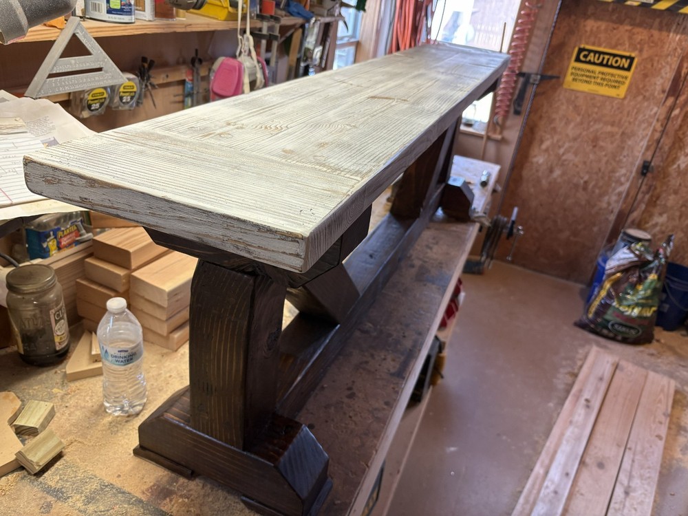 Hand made wooden bench, New, Distressed Top, Solid Pine, Entry/Hall/Seating