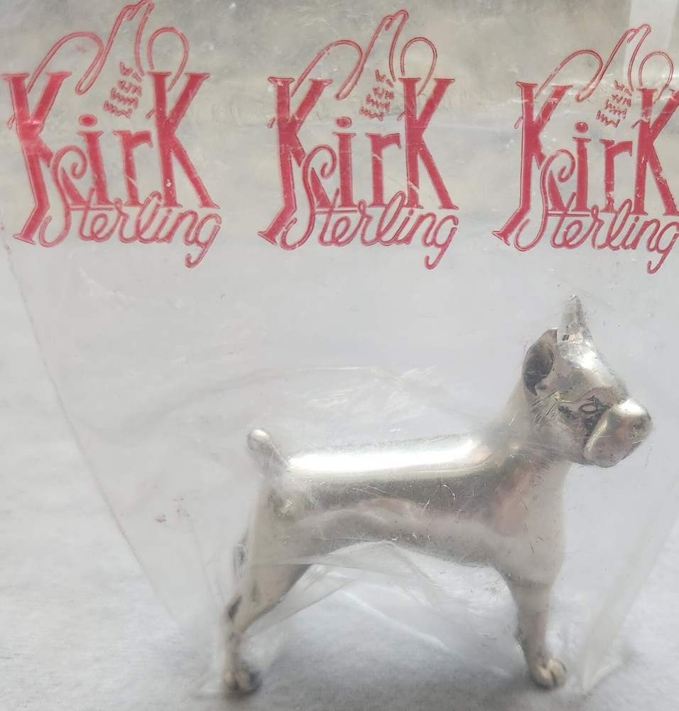 KIRK & SON Solid Cast Sterling Silver Paperweight Figurine Boxer