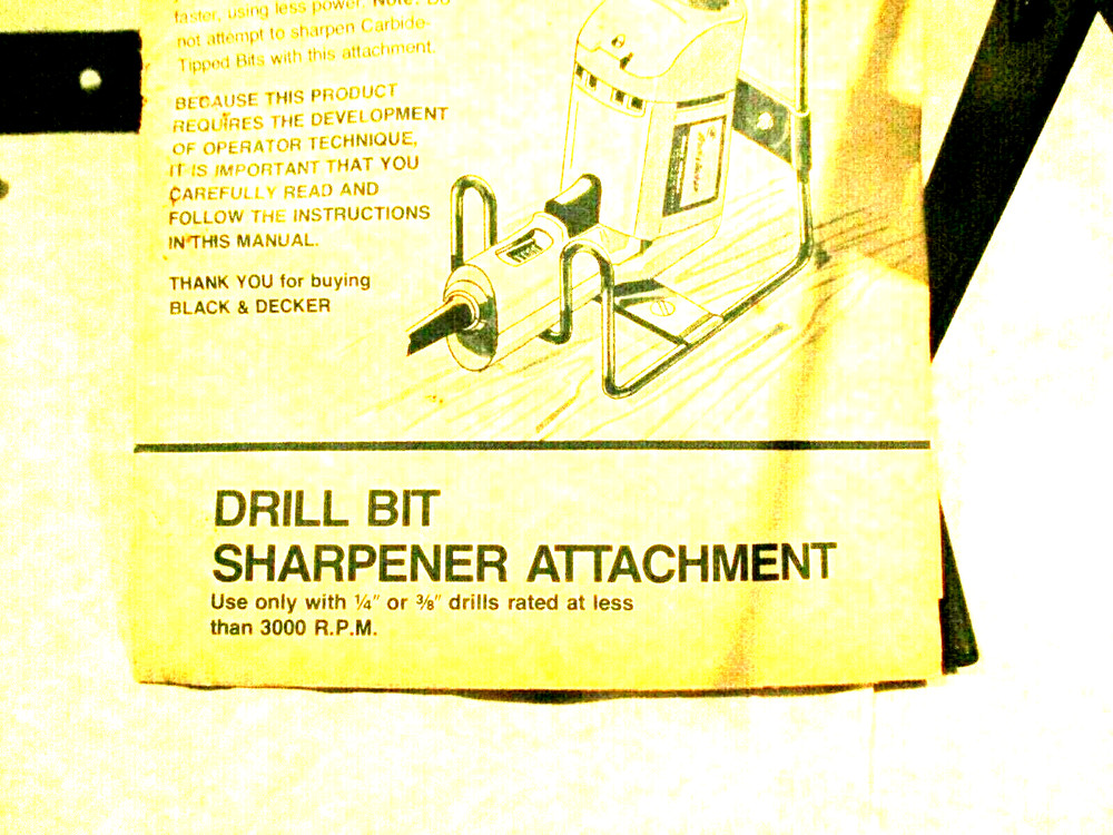 Black &Decker DRILL BIT sharpening tool #79-800 complete handy tool DIY GC