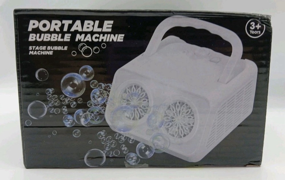 Automatic Portable Black Stage Bubble Machine Blower w/2 Fans
