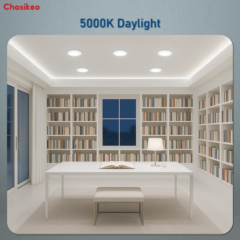 Chasikeo 12 Pack 6 Inch LED Disk Lights Dimmable Flush Mount Ceiling Disc Lights