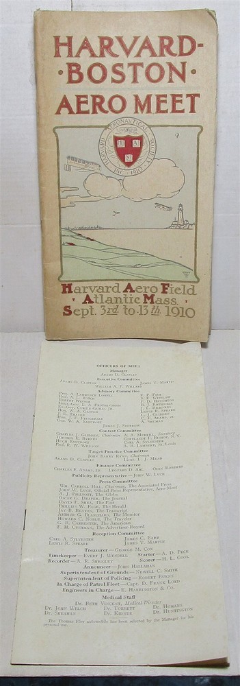 Original 1910 Harvard-Boston Aero Meet program with supplement