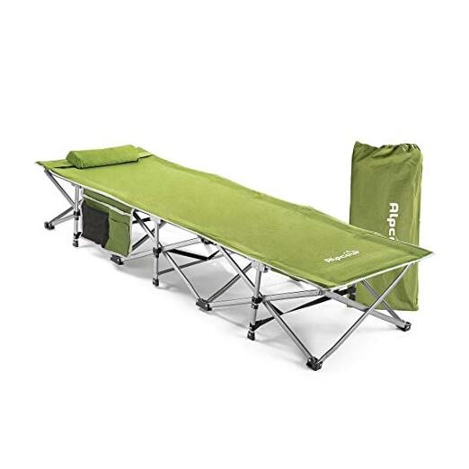 Folding Camping Cot – Extra Strong Single Person Small-Collapsing Army Green