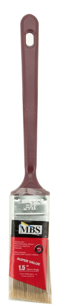 4pc PAINT BRUSH 1.5" Angled 100% POLYESTER FOR ALL PAINTS Value Series
