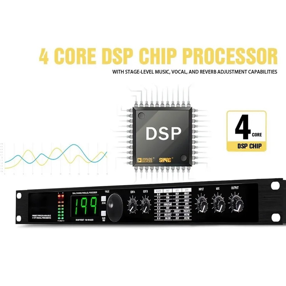 Pro Digital Reverb Multi Effect Dsp Processor Audio Equalizer Vocal Mic