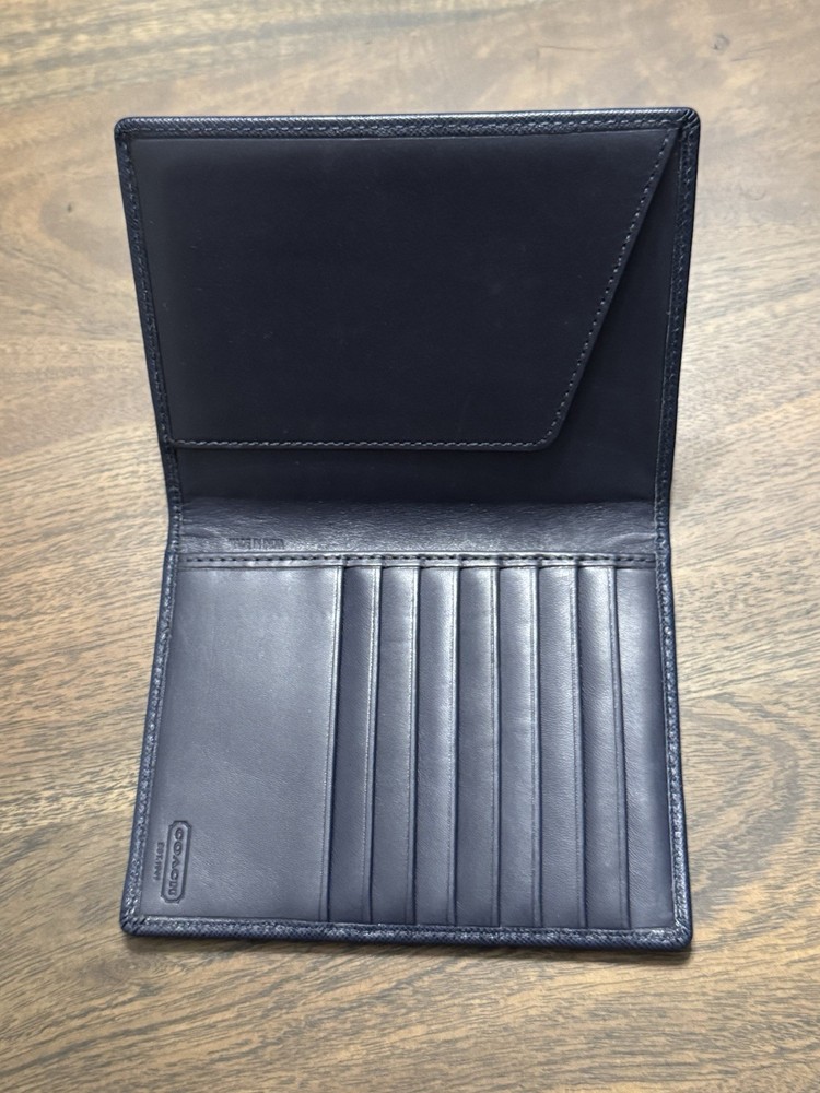 Coach Navy Leather Passport Cover