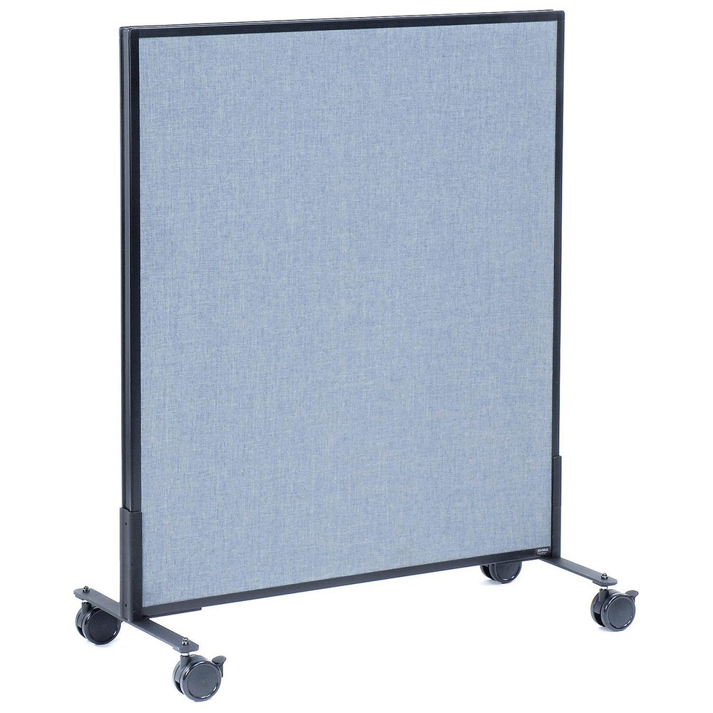 36-1/4"W x 45"H Mobile Office Partition Panel Blue