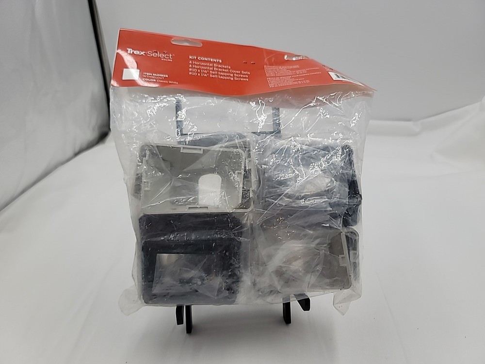 Trex Select Railing Mounting Hardware For cut Rails - White Horizontal-Deck-rail