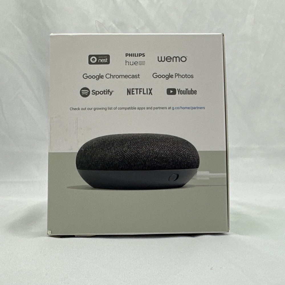Google Home Mini Smart Assistant Speaker Charcoal (GA00216-US) EUC Never Used