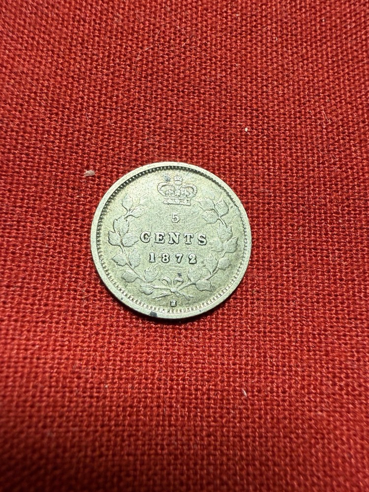 1872 H Canada 5 Cent Beautiful Silver Coin Extremely Fine