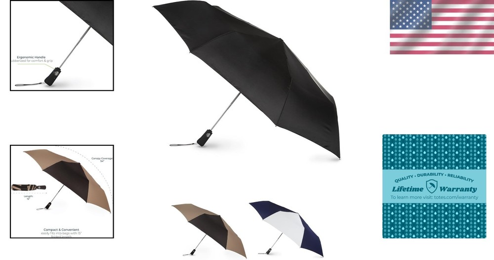 Large Compact Windproof Golf Umbrella for Rain Oversized Auto Open Close