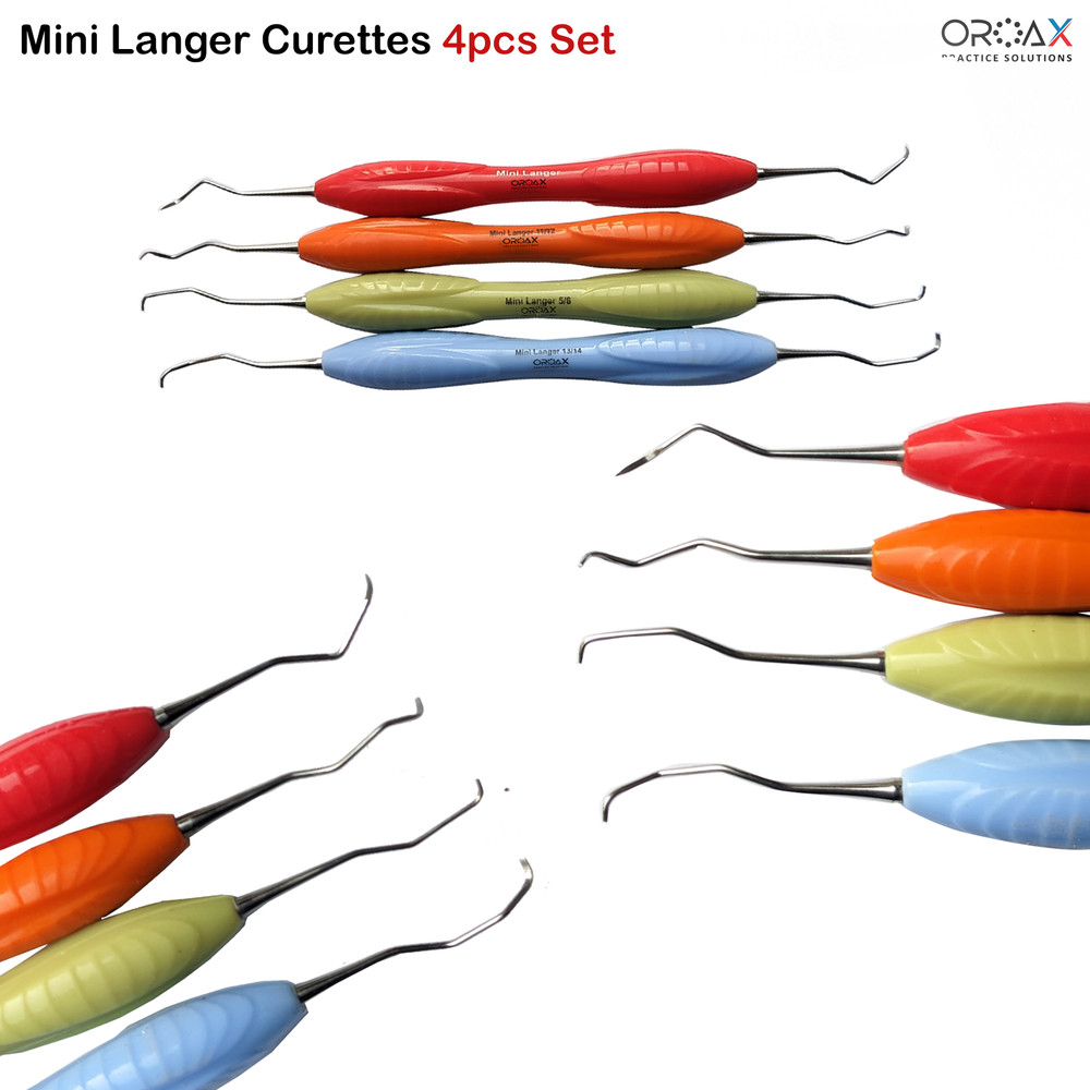 Dental Langer Curettes Micro Sickle Scaler Periodontal Silicone Handle Tools