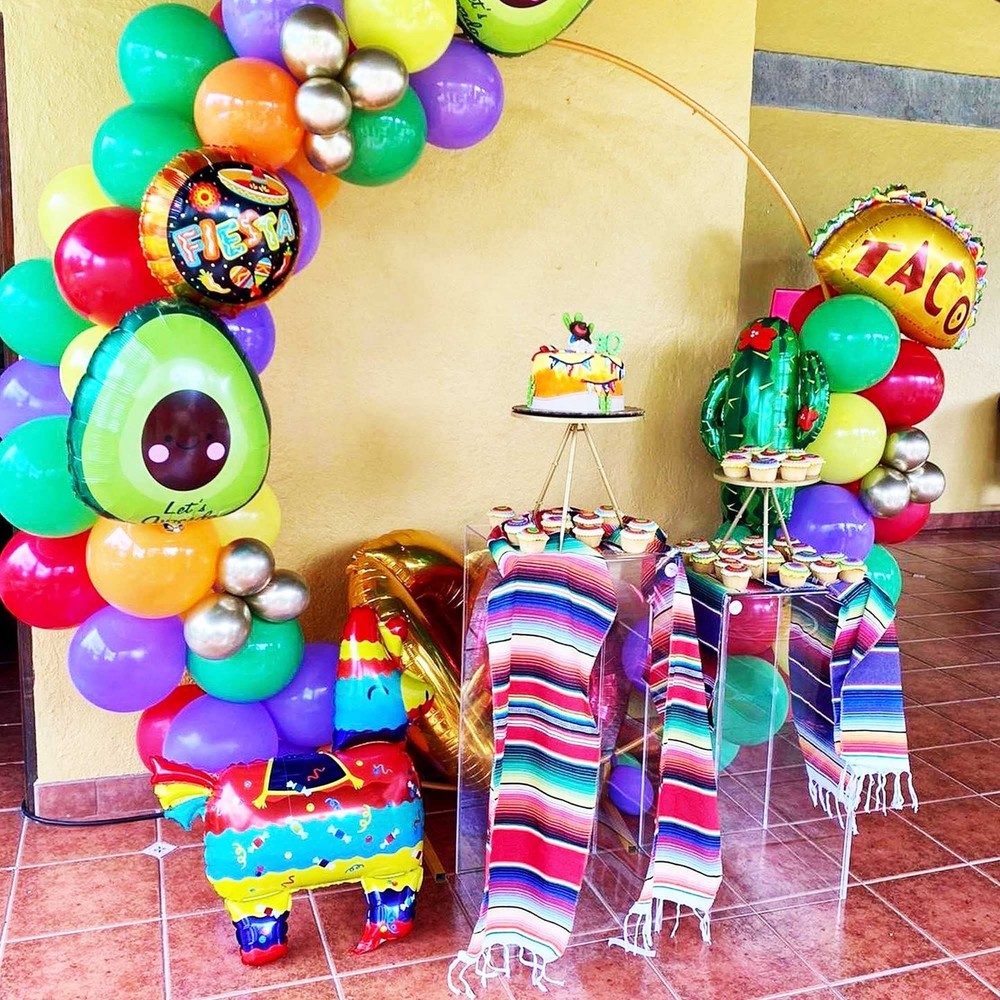 6 Pack Mexican Table Runners 14” x 84” Rainbow Colors Large Boho Mexican Them...