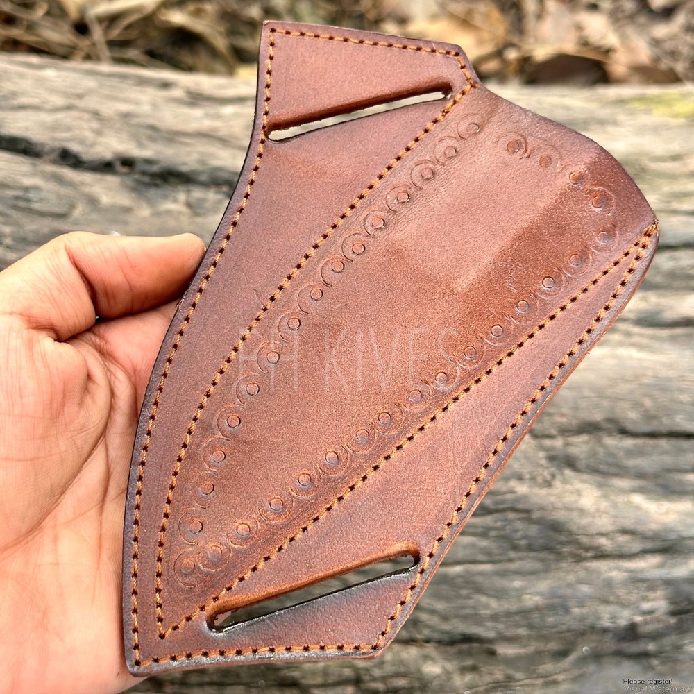 Custom Engraved Pure Leather Belt Loop Sheath for Fixed Blade & Skinner