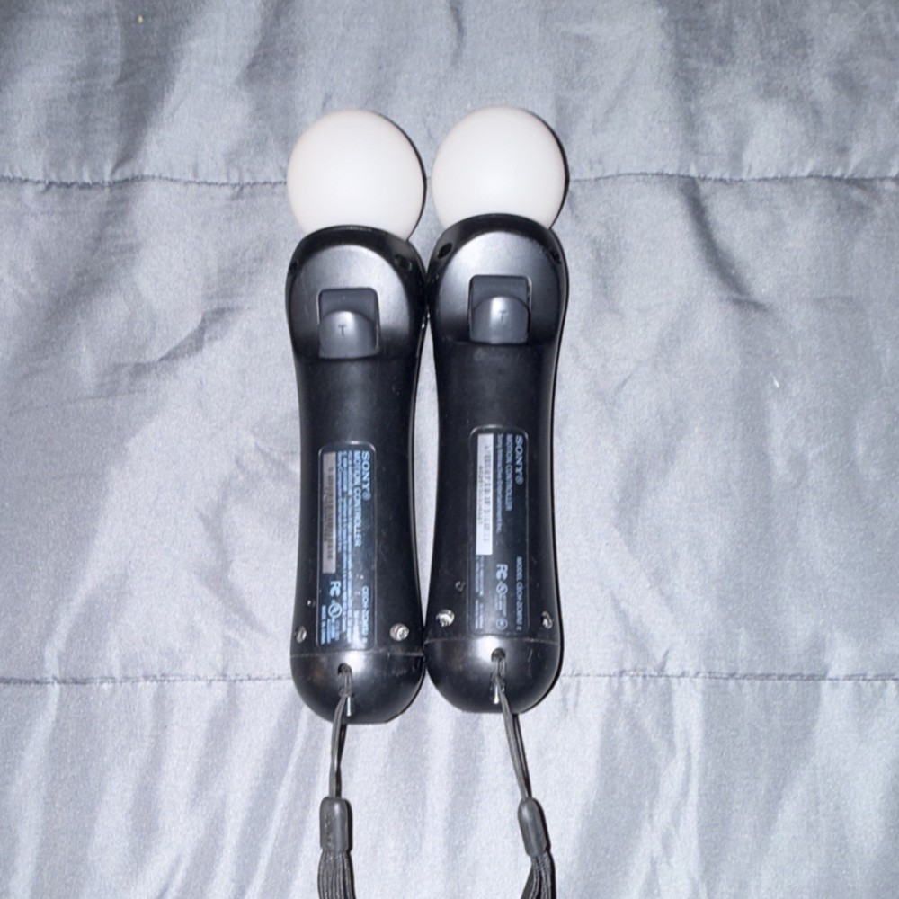PlayStation Move Motion Controllers Pair Wireless Black PS3