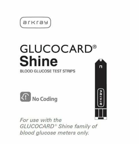 Arkray GLUCOCARD Shine Blood Glucose Test Strips No Coding 0.5 µL Sample 50 Ct