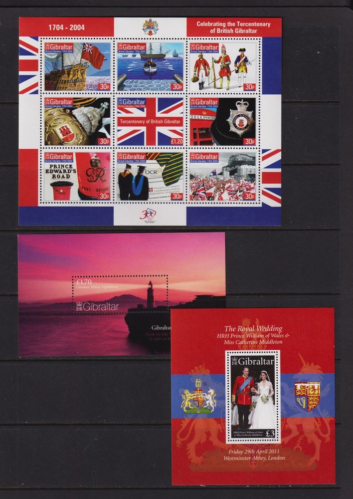 Gibraltar - 3 Recent souvenir sheets, cat. $ 34.50