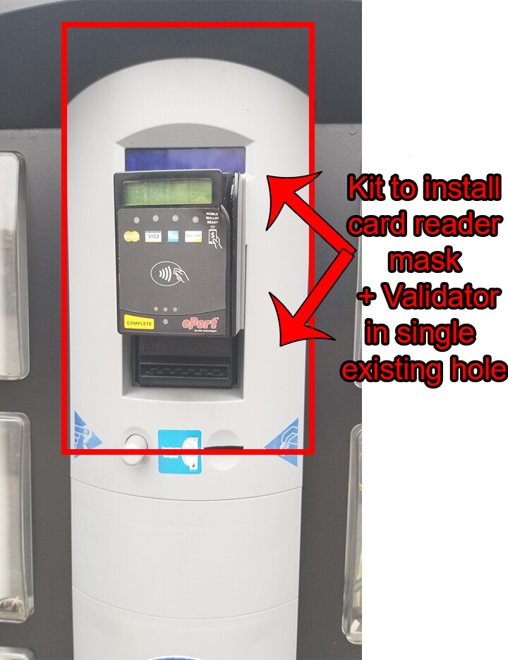 Card Reader Mask Mounting Kit for an Existing Validator – Curved Surface