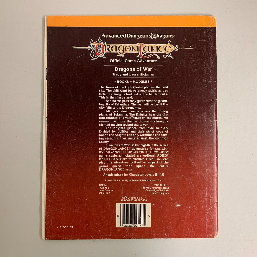 Advanced Dungeons & Dragons Dragons of War Paperback