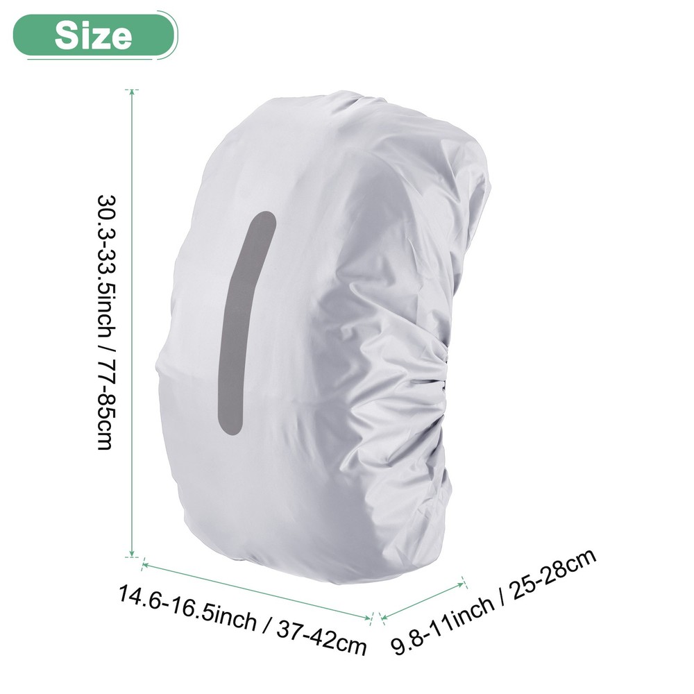 75L-85L Backpack Rain Cover with A Vertical Reflective Strap [Silver]