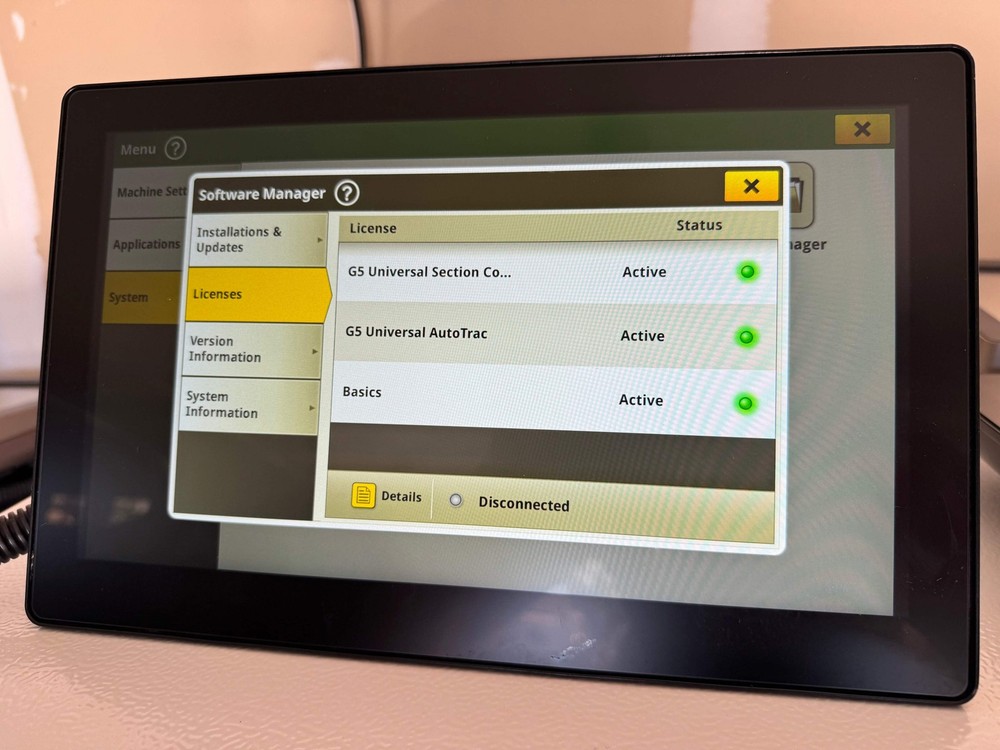 John Deere G5 Plus Universal Display with Permanent AutoTrac and Section Control