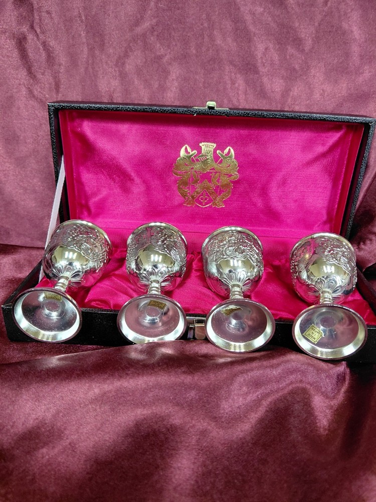 Japanese Silver Plated Goblets (4)