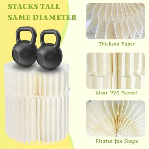 4 Pack Buffet Risers, Foldable Food Display Stands for Buffet Table, 4pcs Beige