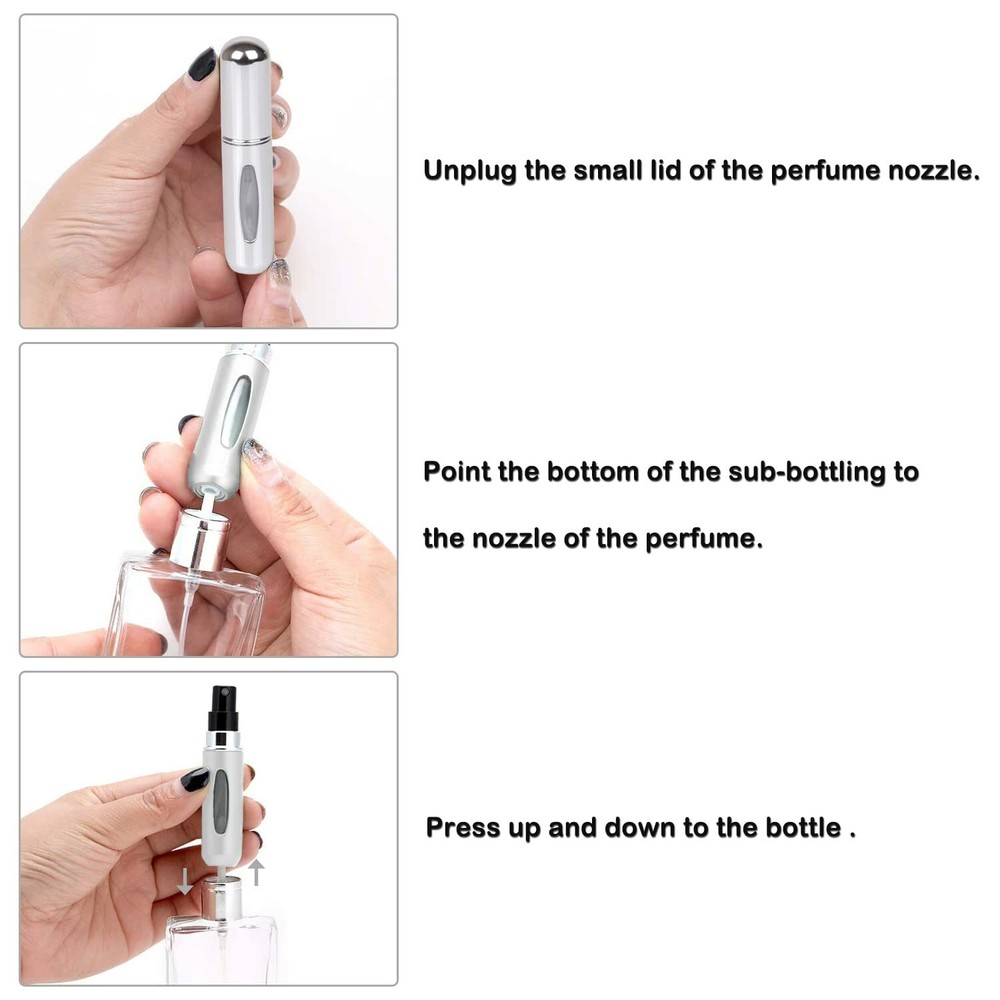 5/8ML Mini Refillable Perfume Atomizer Bottle Travel Portable Spray Pump Case US