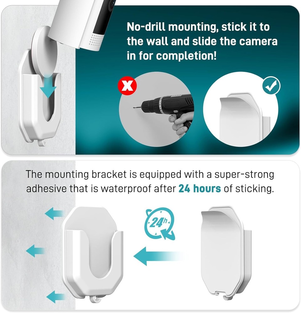 Ring Indoor Cam Mount 3 Pack No Drill Wall Bracket