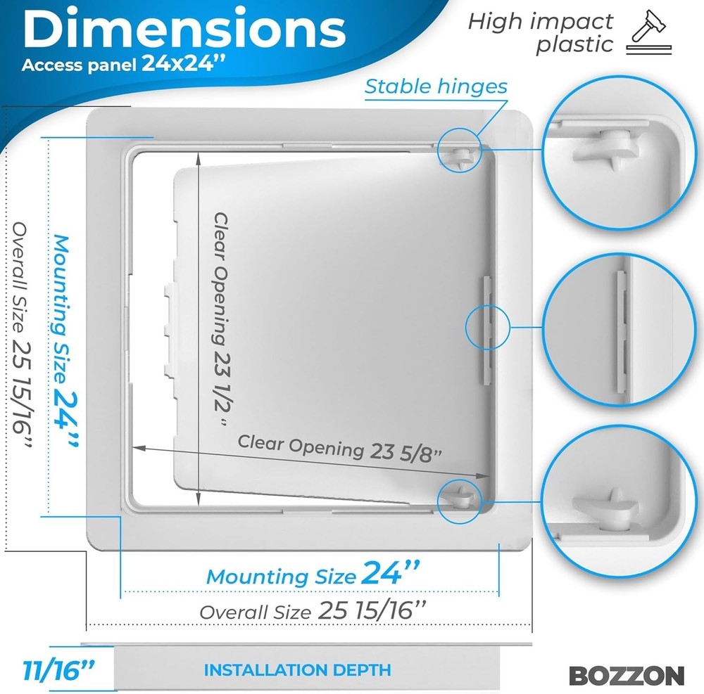 24x24 Inch White Access Panel - Durable Wall Hole Cover