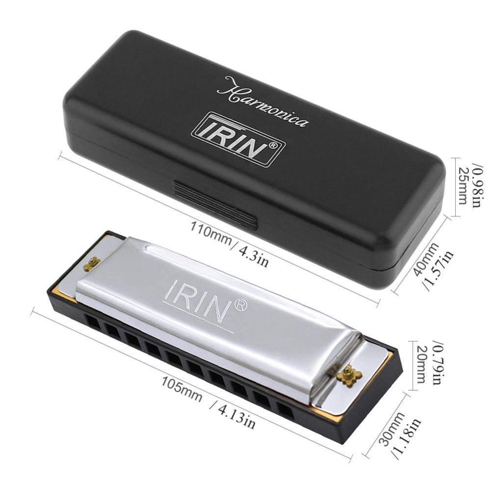 Harmonica for Students Beginners 10 Hole Diatonic Harmonica Key of C, Silver