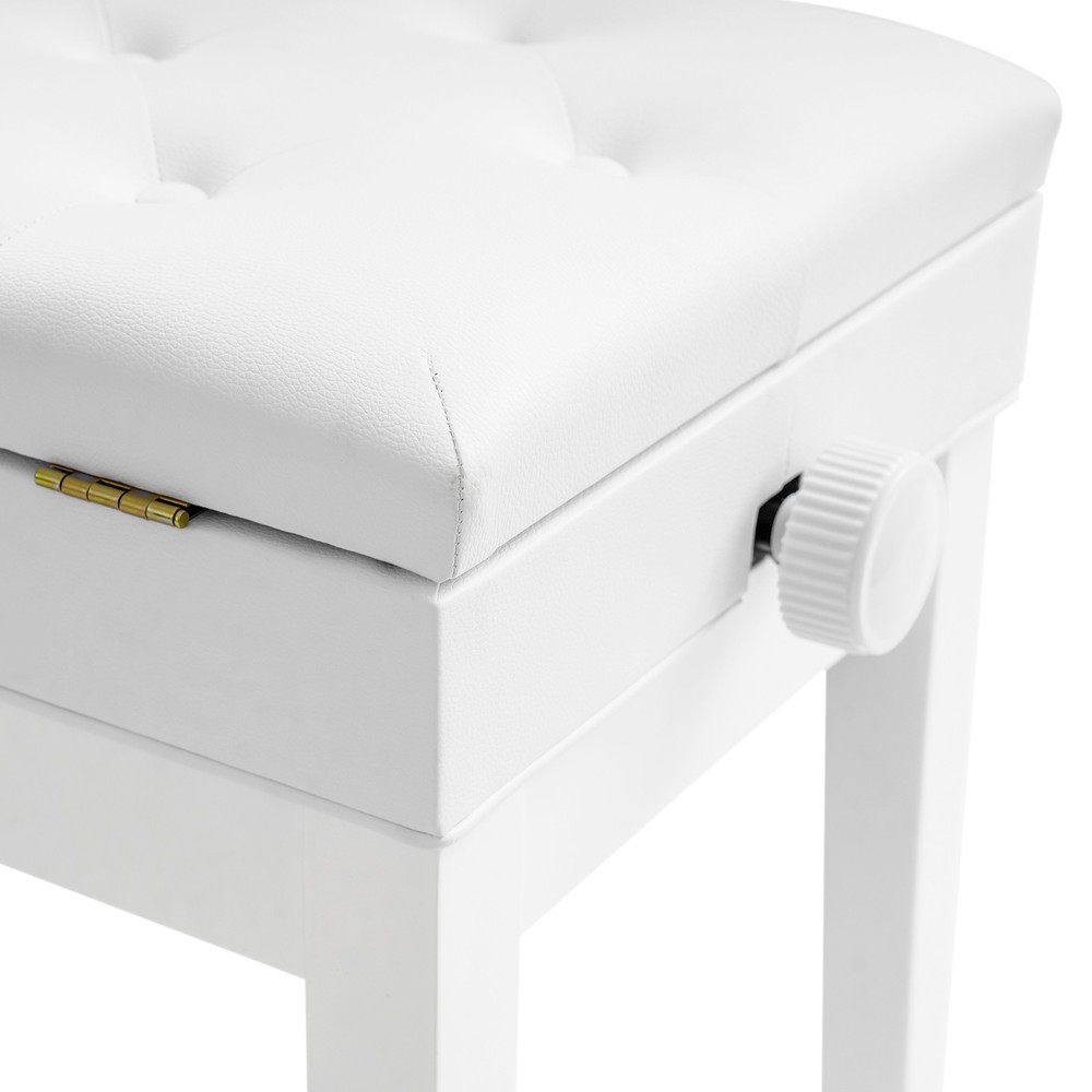 Double Seater Adjustable Duet Piano Bench with Storage Box Height Adjustable