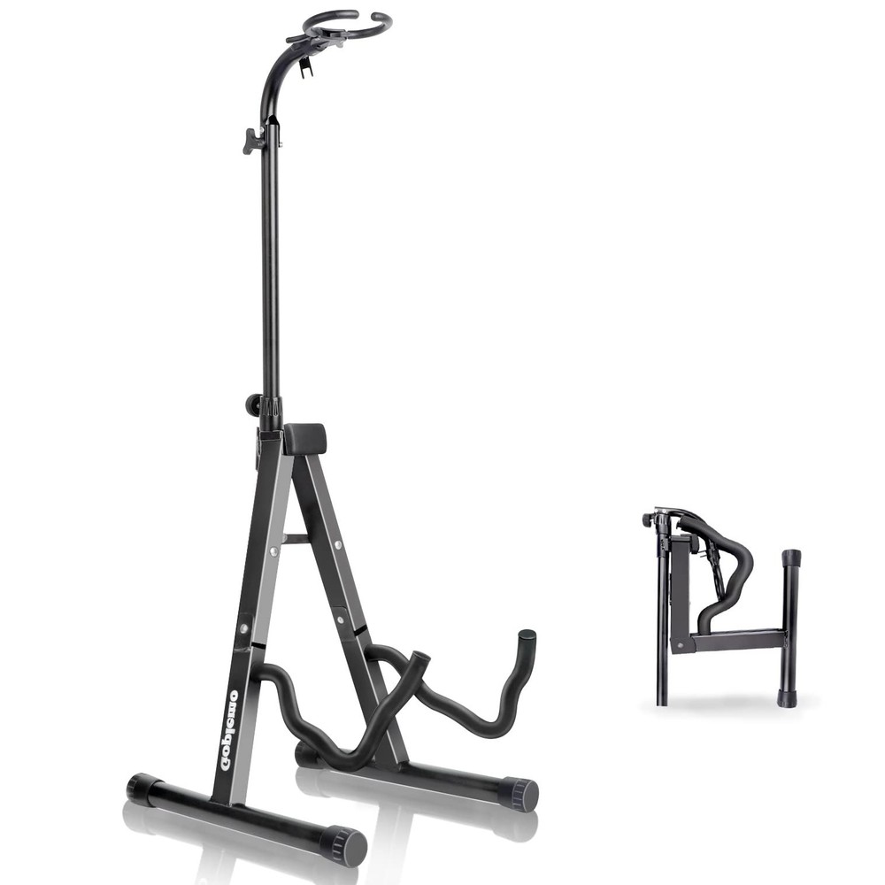Acoustic Guitar Stand Floor Folding A frame with Secure Lock Upgrade Adjustab...
