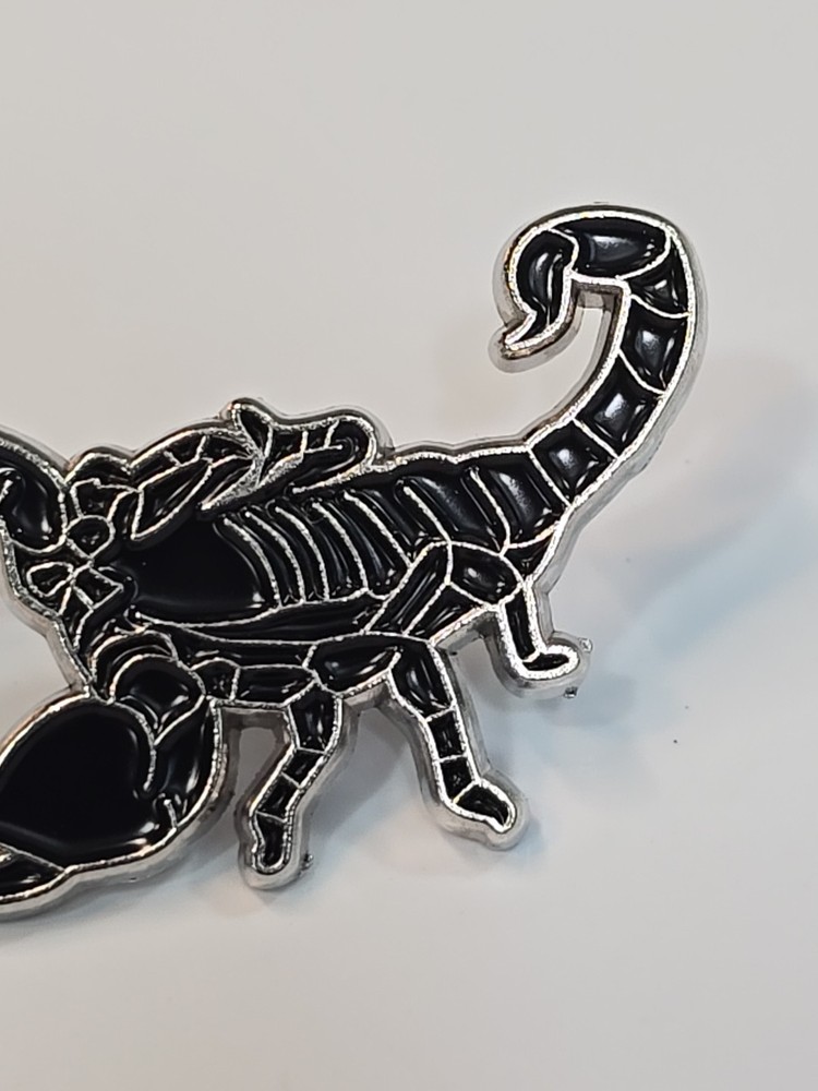 Scorpion Lapel Pin Black & Silver Colors