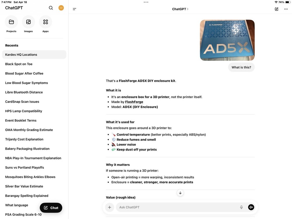 3 D Printer FLASHFORGE New In Box AD5 X $120 With Description Below