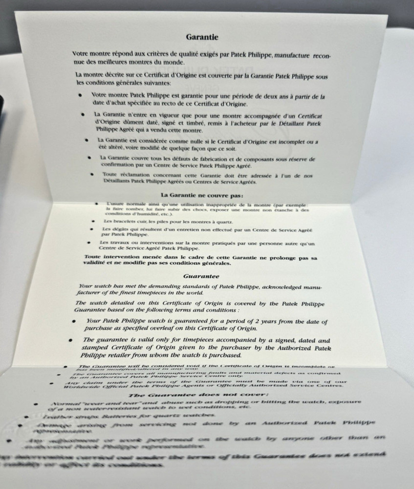 Patek Philippe Ref 5109 Certificate