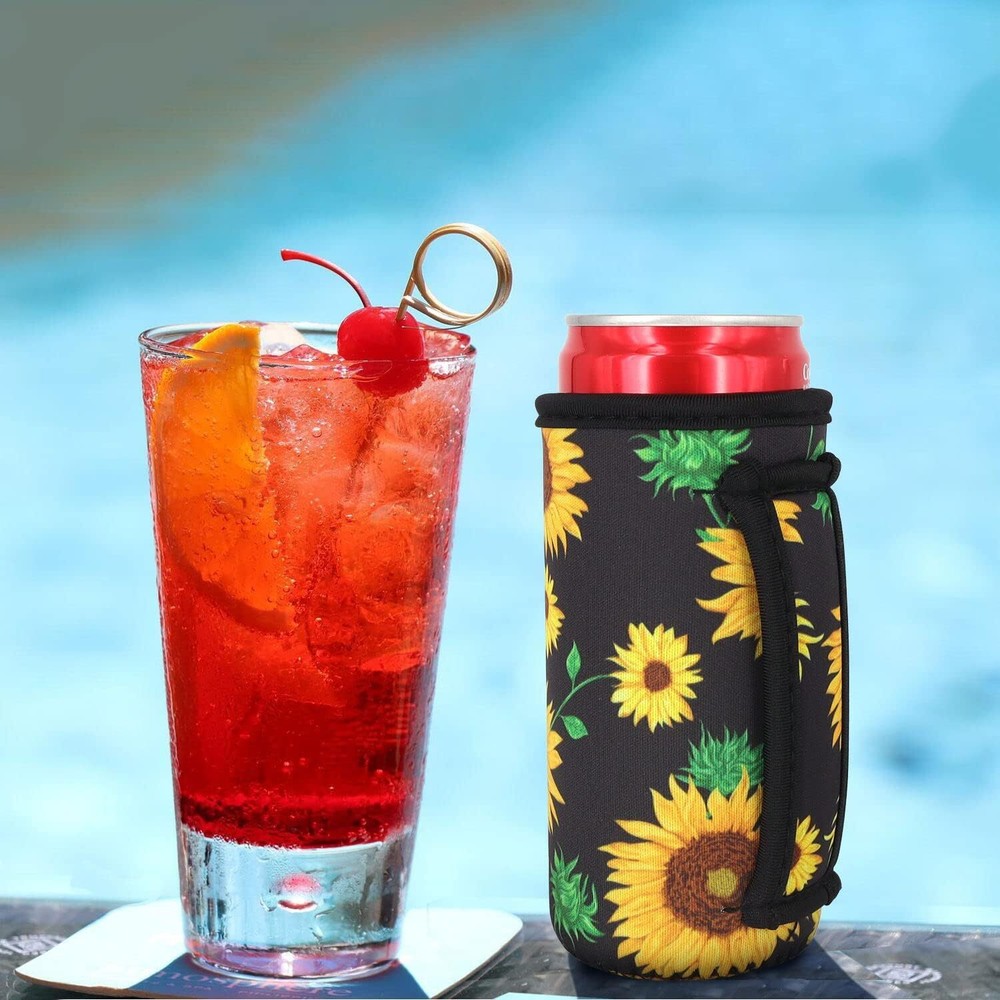 3 Pack Reusable 12 oz regular, 12 Slim , 16 tall sizes, Tropical Palm
