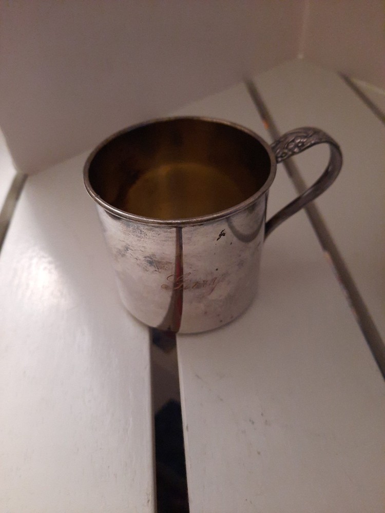 Vintage Silver Serving Bowl 48R and Monogrammed (Gary) Silver Cup