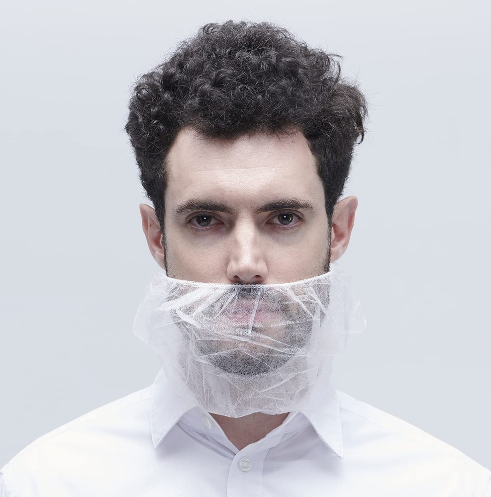 ProtectX Disposable Beard Covers Protector, Disposable Bouffant Beard Net 19x...