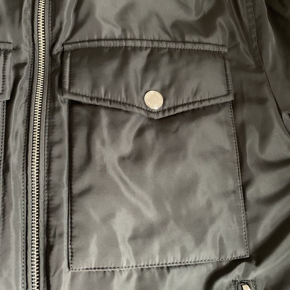 Michael Kors Men's Small Jacket Black Stand Collar Full Zip Front Pockets