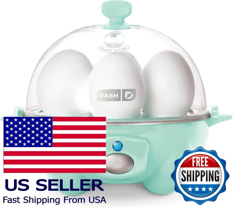 Electric Egg Cooker, 6 Egg Capacity for Hard Boiled, Poached, Scrambled, Aqua